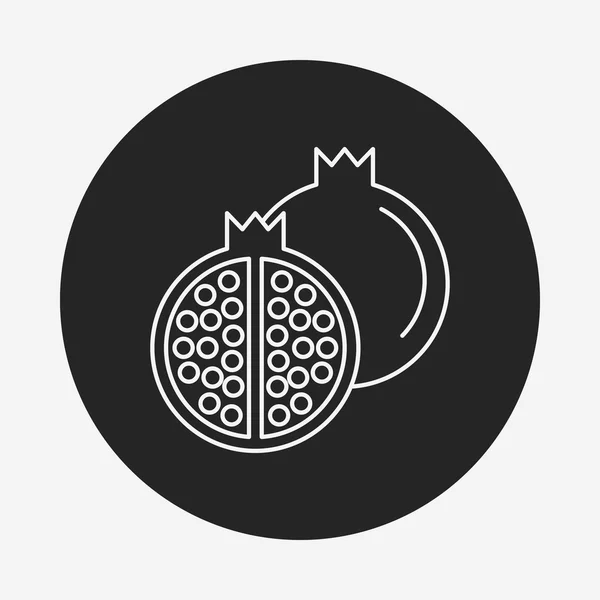 Fruktbelagt ikon av granateple – stockvektor