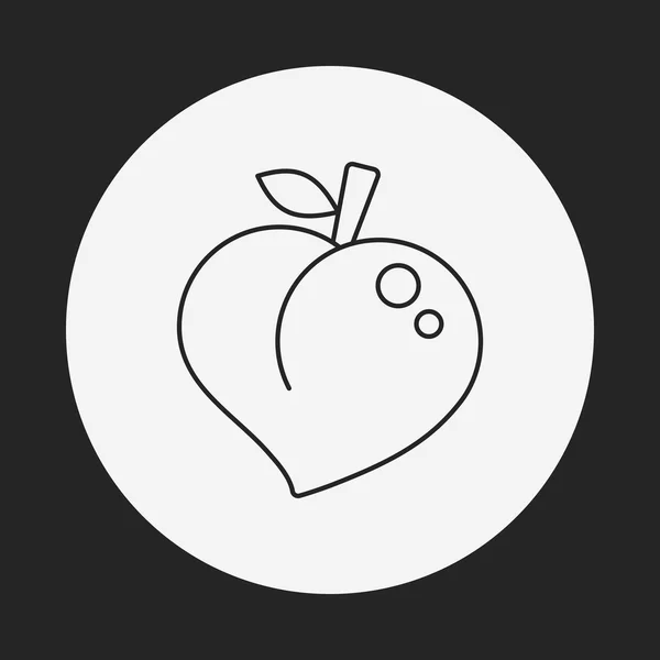 Frutas melocotón icono — Vector de stock