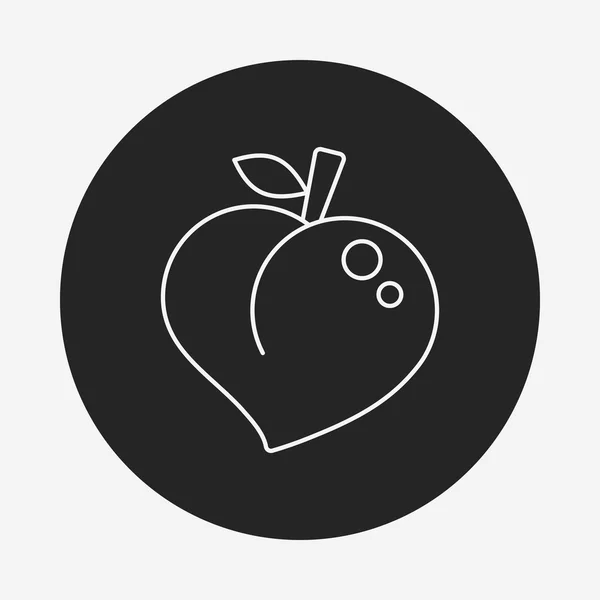 Frutas melocotón icono — Vector de stock