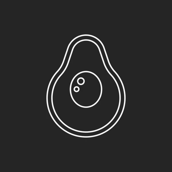 Vruchten avocado lijn pictogram — Stockvector