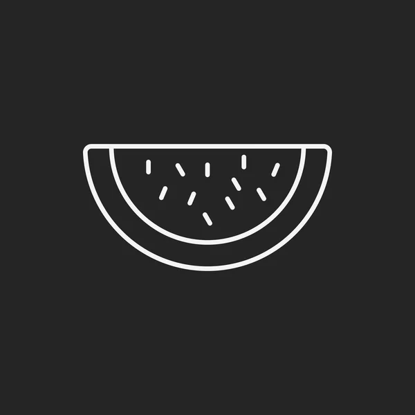 Vruchten watermeloen lijn pictogram — Stockvector
