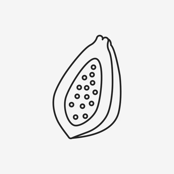 Frutas ícone de linha de mamão — Vetor de Stock