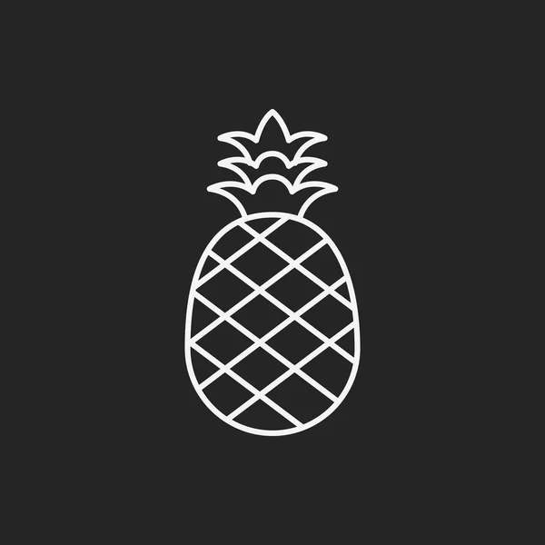 Фрукти значок лінії ананаса — стоковий вектор