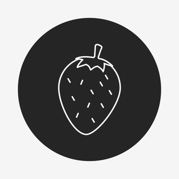 Frutta fragola icona linea — Vettoriale Stock