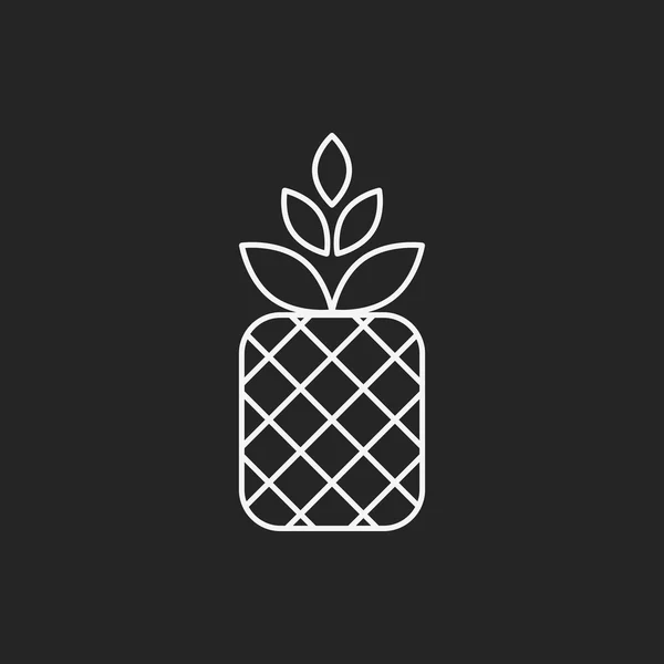 Vruchten ananas lijn pictogram — Stockvector