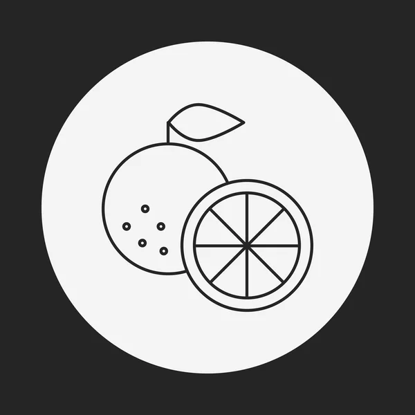 Gyümölcsök narancssárga vonal ikon — Stock Vector