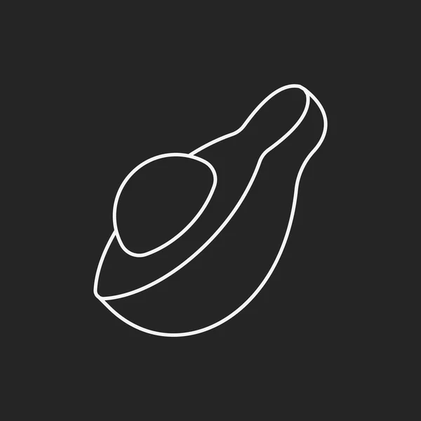 Vruchten avocado lijn pictogram — Stockvector