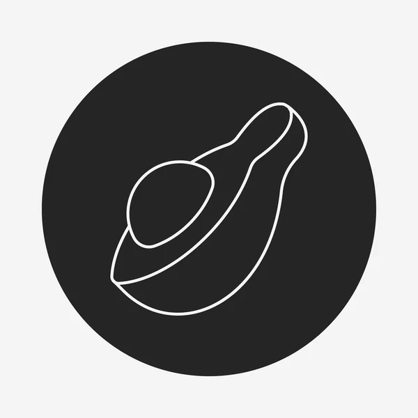 Frutas Icono de línea de aguacate — Vector de stock