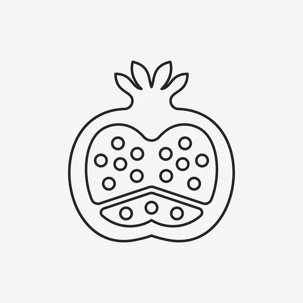 Frutas ícone linha romã — Vetor de Stock