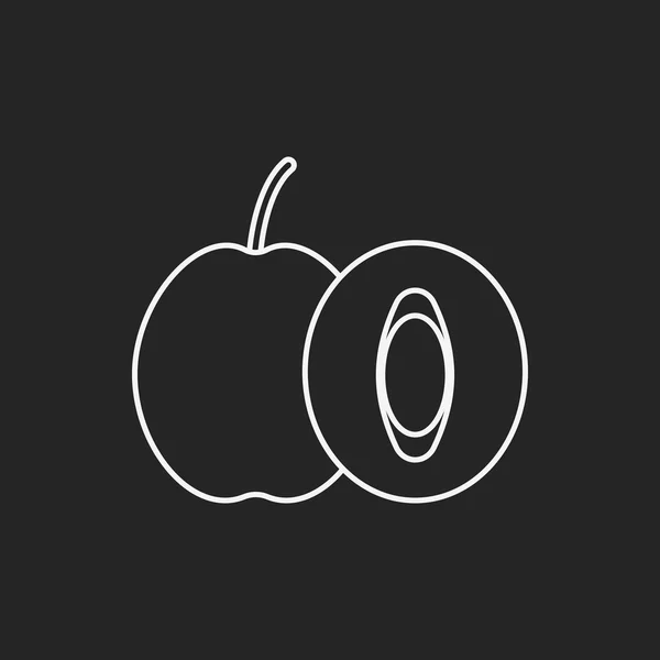 Frutas ciruela línea icono — Vector de stock