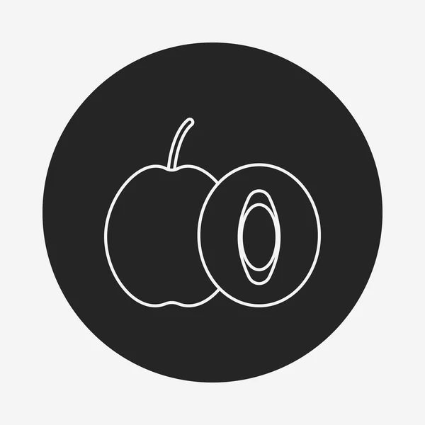 Frutas ciruela línea icono — Vector de stock