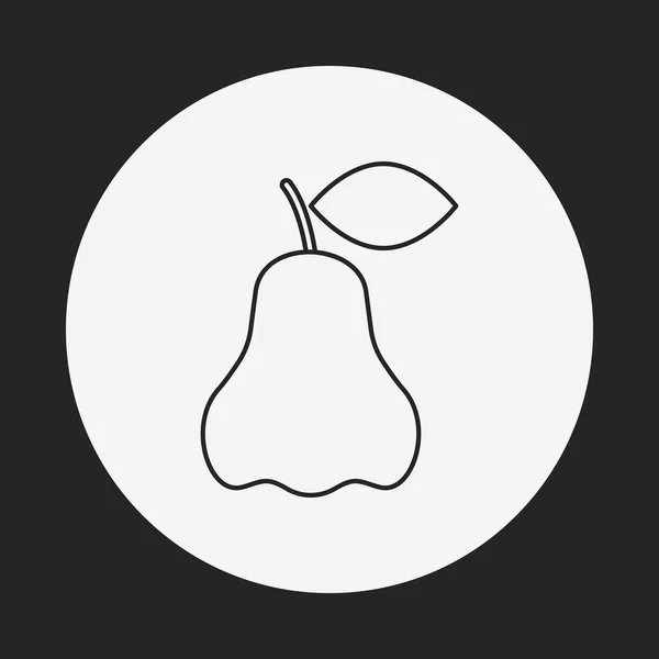 Ikona čáry ovoce hrušky — Stockový vektor