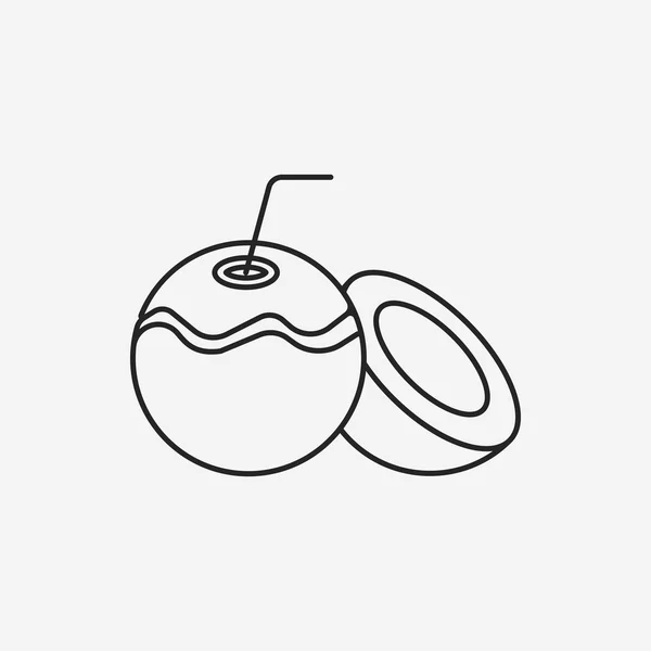 水果椰子线图标 — 图库矢量图片
