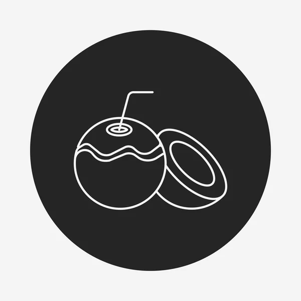 Fruits coconut line icon — Stock Vector