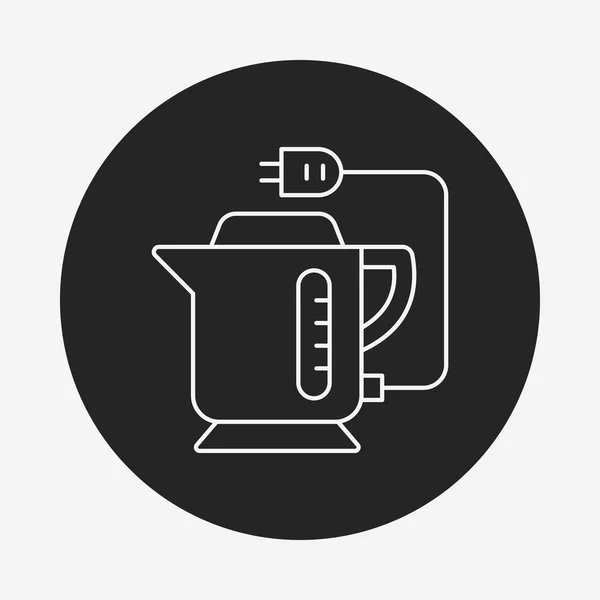 Electric kettle line icon — Stock Vector