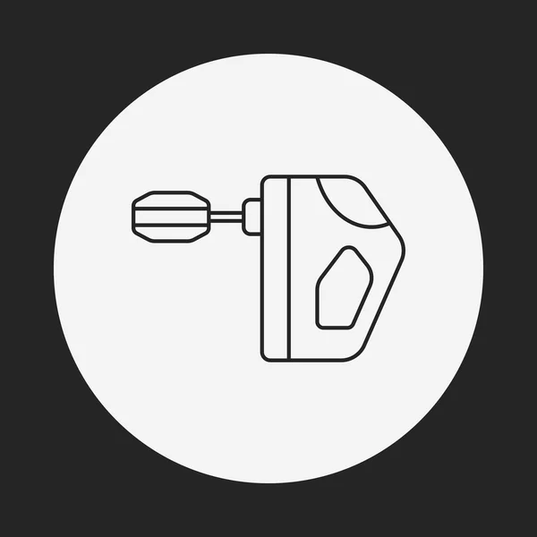 Icône de ligne batteur ustensiles de cuisine — Image vectorielle