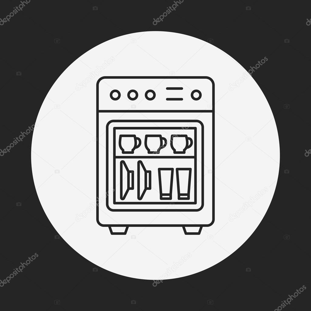 dishwasher line icon