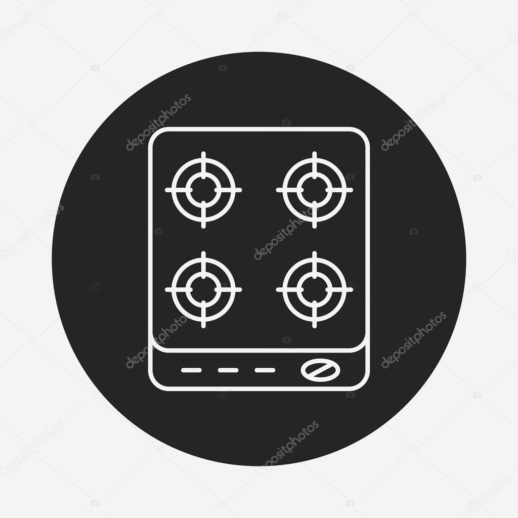 gas stove line icon