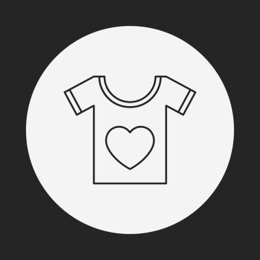 kalp t-shirt satırı simgesi