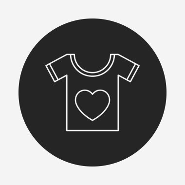 kalp t-shirt satırı simgesi