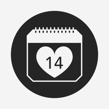 Sevgililer günü takvim simgesini