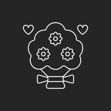 Çiçek buket çizgisi simgesi