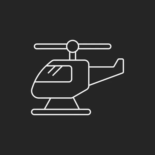 Icono de línea de helicóptero — Vector de stock