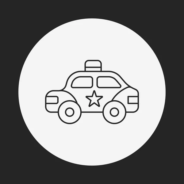 Politie auto lijn pictogram — Stockvector