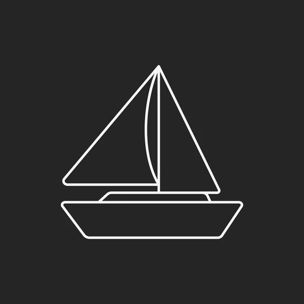 Barco icono de línea de barco — Vector de stock