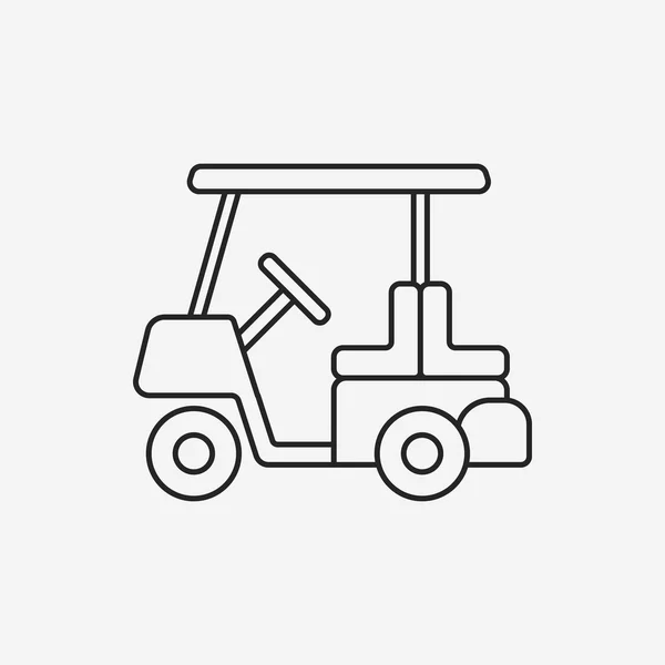 Ícone de linha carrinho de golfe — Vetor de Stock