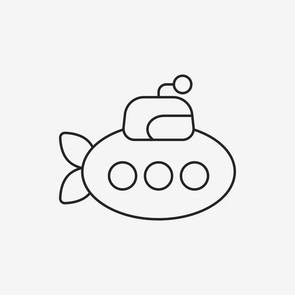 Ubåt linje-ikonen — Stock vektor