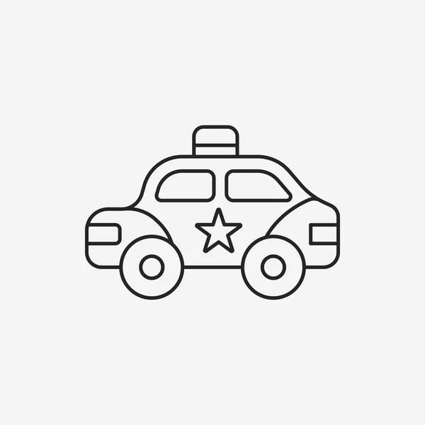 Icono de línea de coche policía — Vector de stock