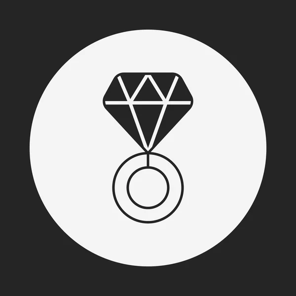 Icono anillo de diamante — Vector de stock