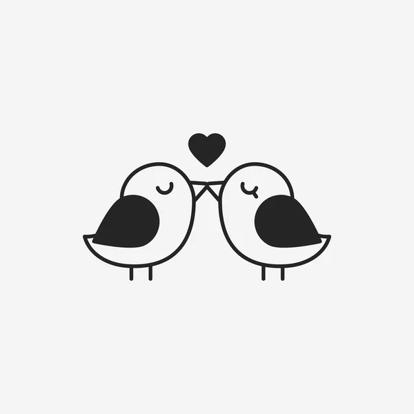 Icône amoureux oiseaux — Image vectorielle