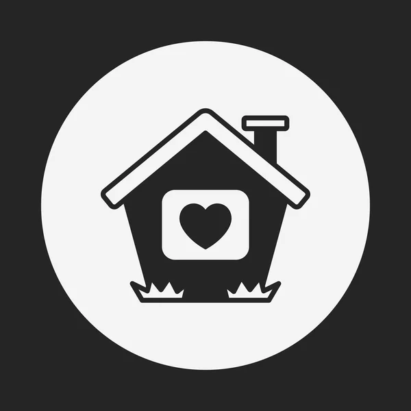 Icono de casa de amor — Vector de stock