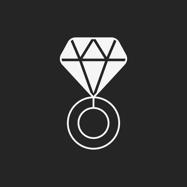 Ikona diamantového prstenu — Stockový vektor