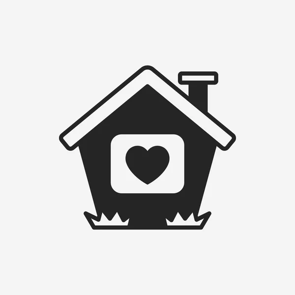 Icono de casa de amor — Vector de stock