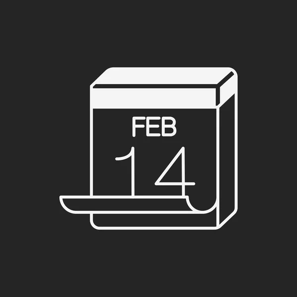 Valentin-napi naptár ikonra — Stock Vector