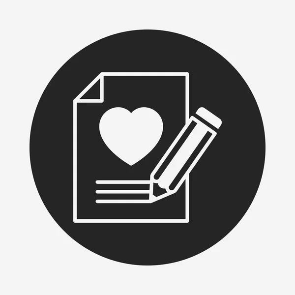 Icono de carta de amor — Vector de stock