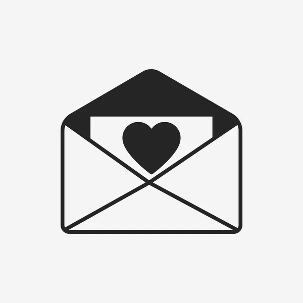 Icono de carta de amor — Vector de stock