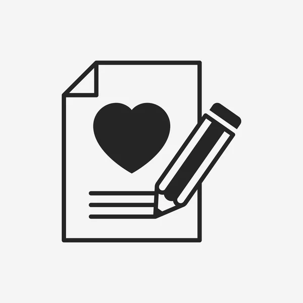 Icono de carta de amor — Vector de stock