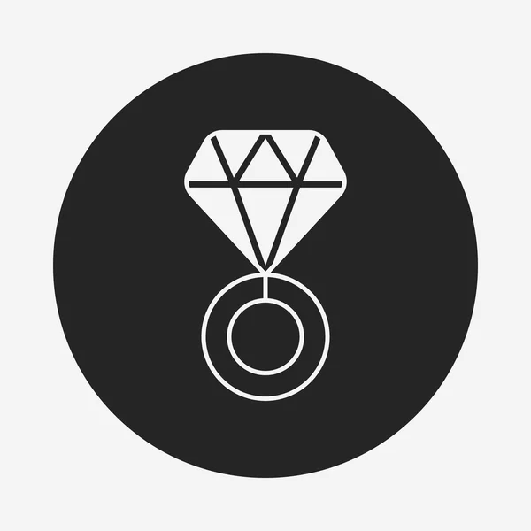 Icono anillo de diamante — Vector de stock