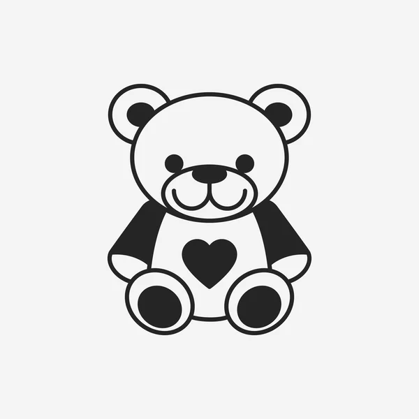 Bear doll icon — Stock Vector