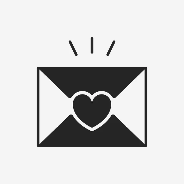 Icono de carta de amor — Vector de stock