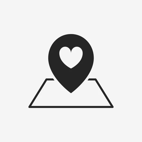 Ícone de localização do amor — Vetor de Stock
