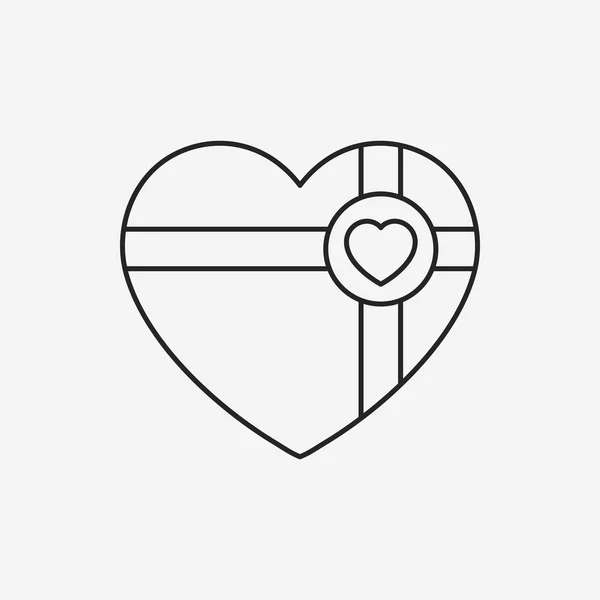 Valentine's huidige lijn pictogram — Stockvector