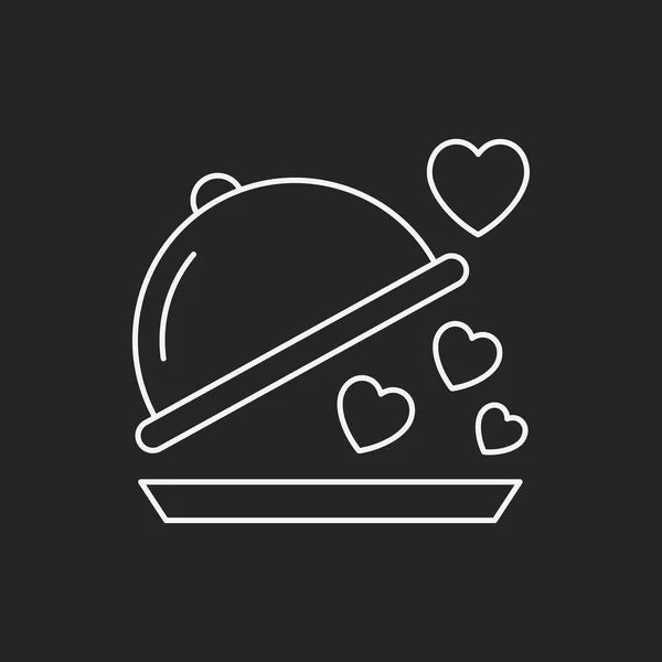 Línea de comida de día de San Valentín icono — Vector de stock