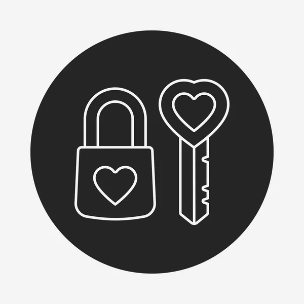 Lover lock line icon — Stock Vector