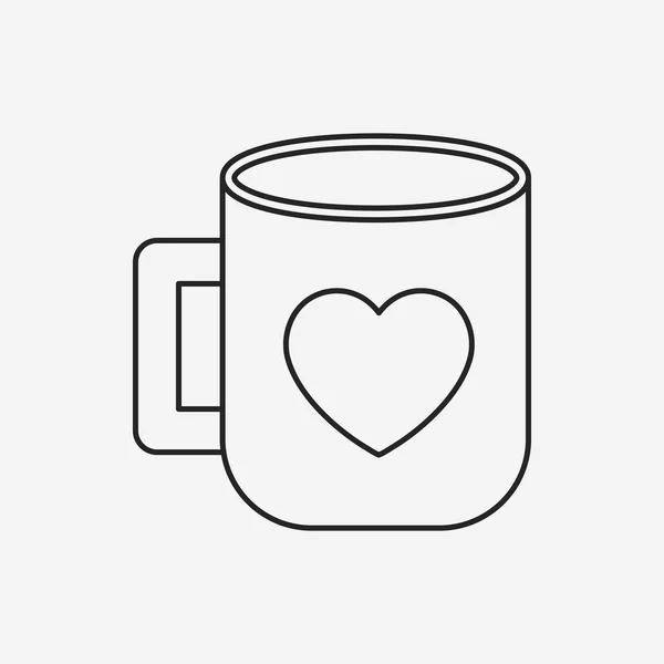 Lover cup line icon — Stock Vector