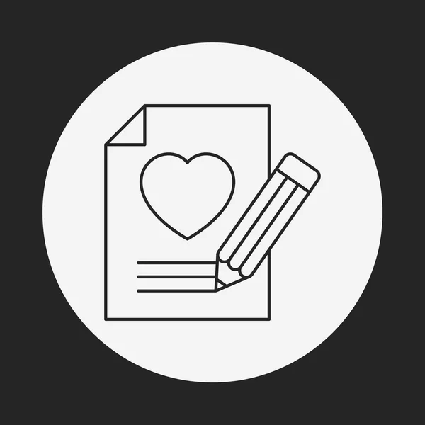 Amor carta línea icono — Vector de stock